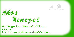 akos menczel business card